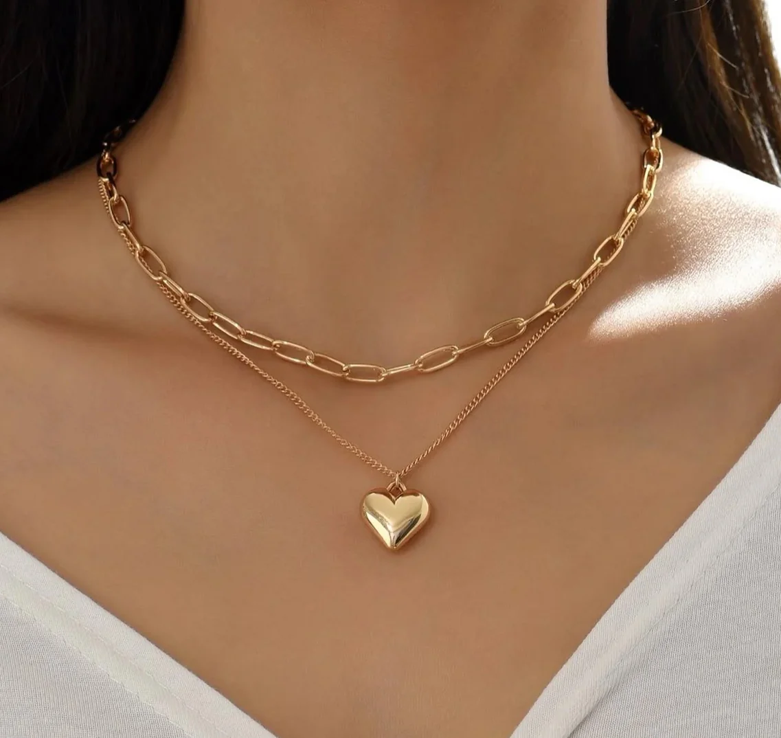 Layered Charm Statement Necklace
