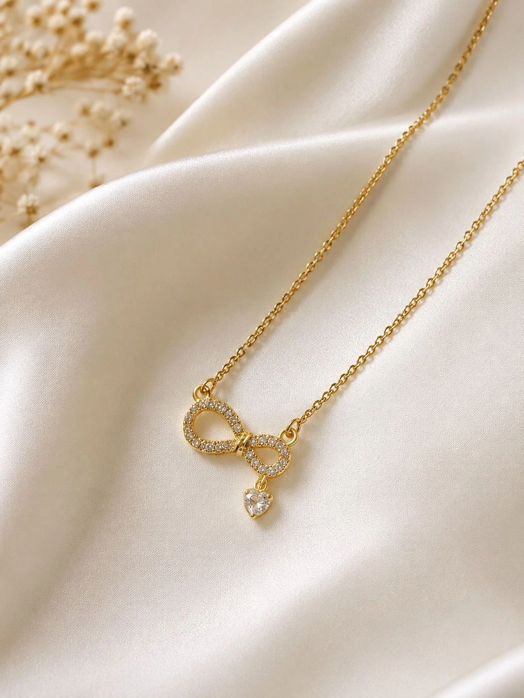 Infinity heart drop necklace