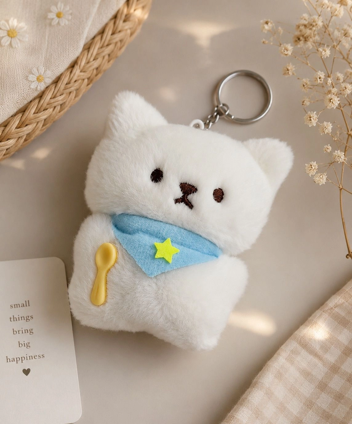 Cat plushie keychain