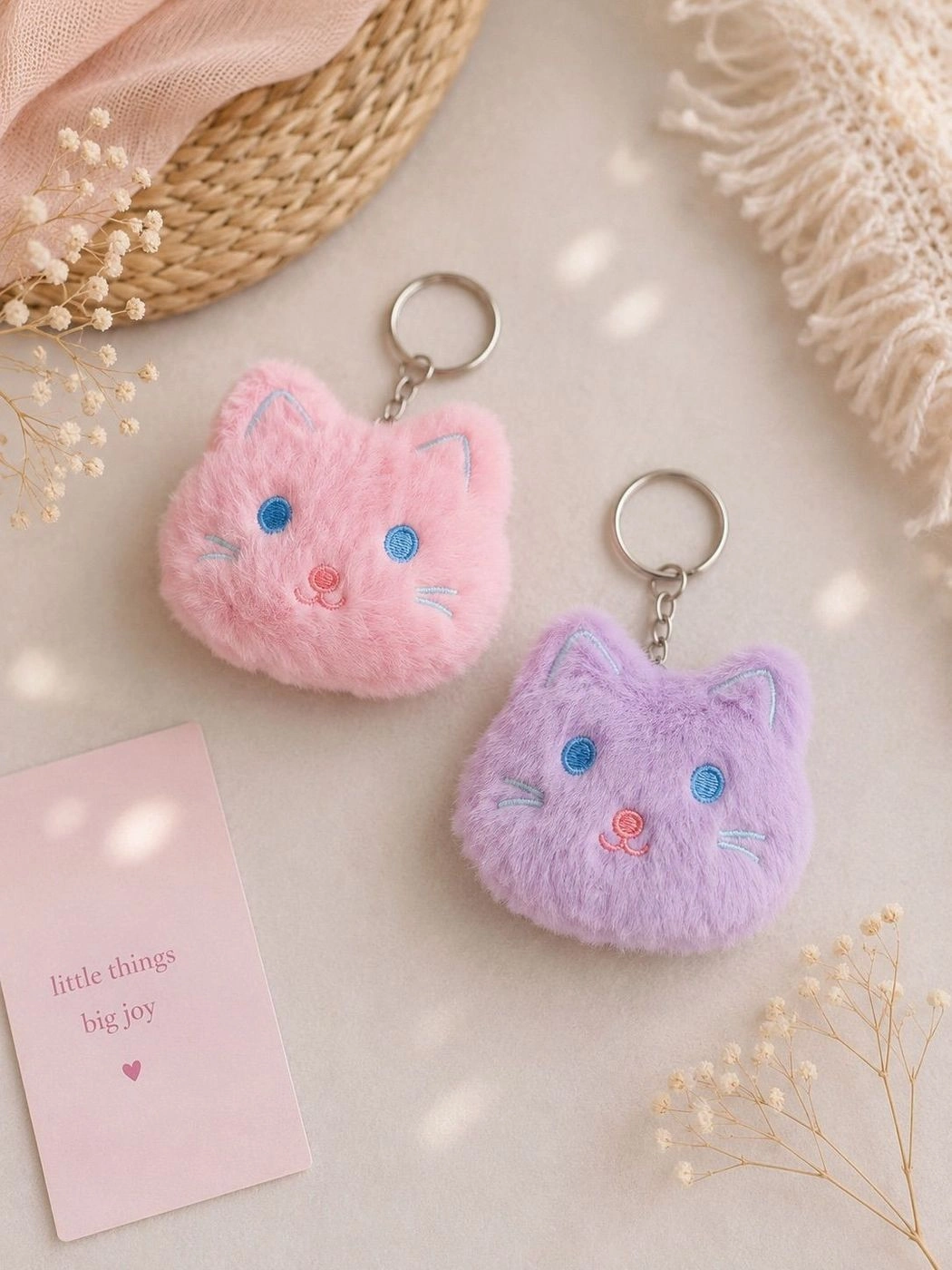 Kitty plushie keychain