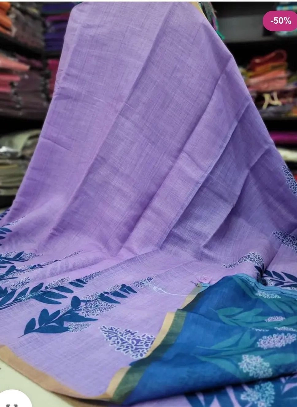 Linen jute cotton saree
