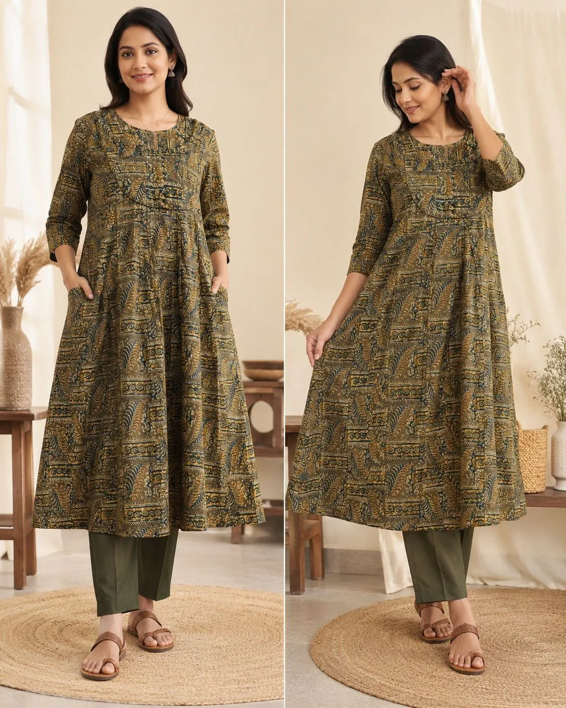 Kalamkari Aline kurti