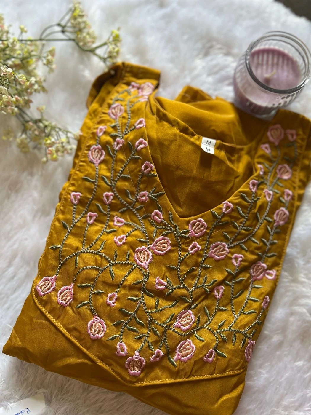 Organza  kurti ( mustard color)