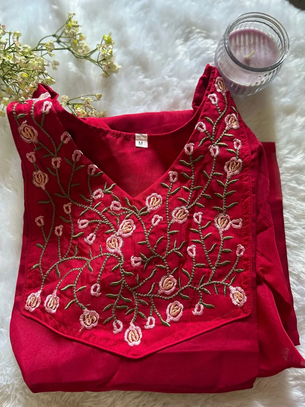 Organza kurti( pink)