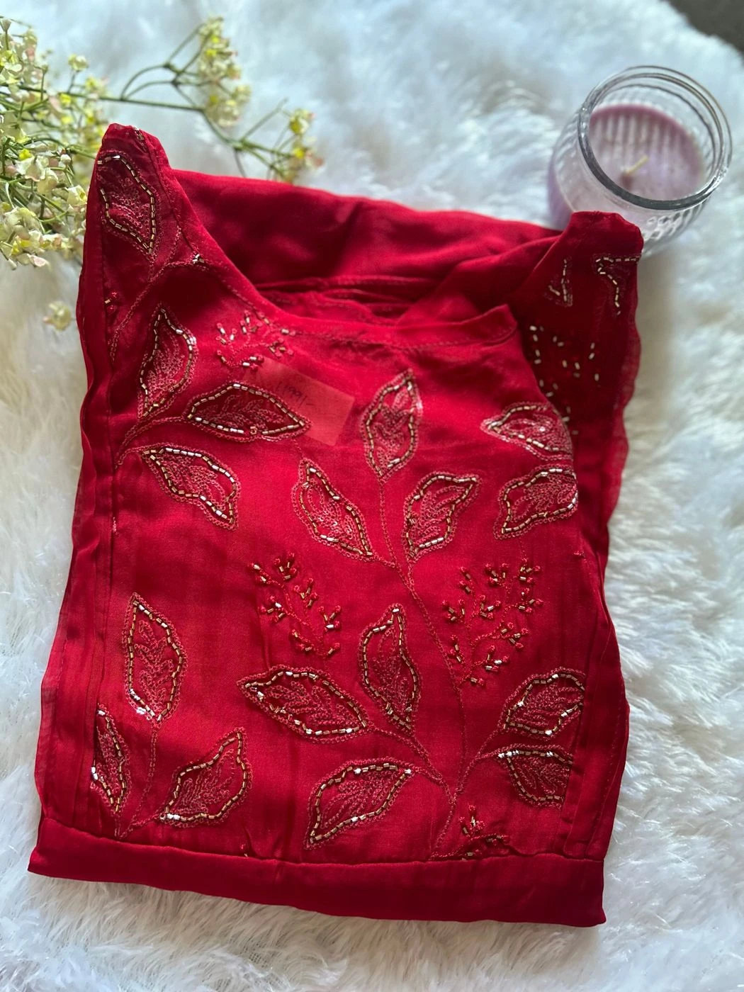 Mulchanderi kurti (Rani pink) 1