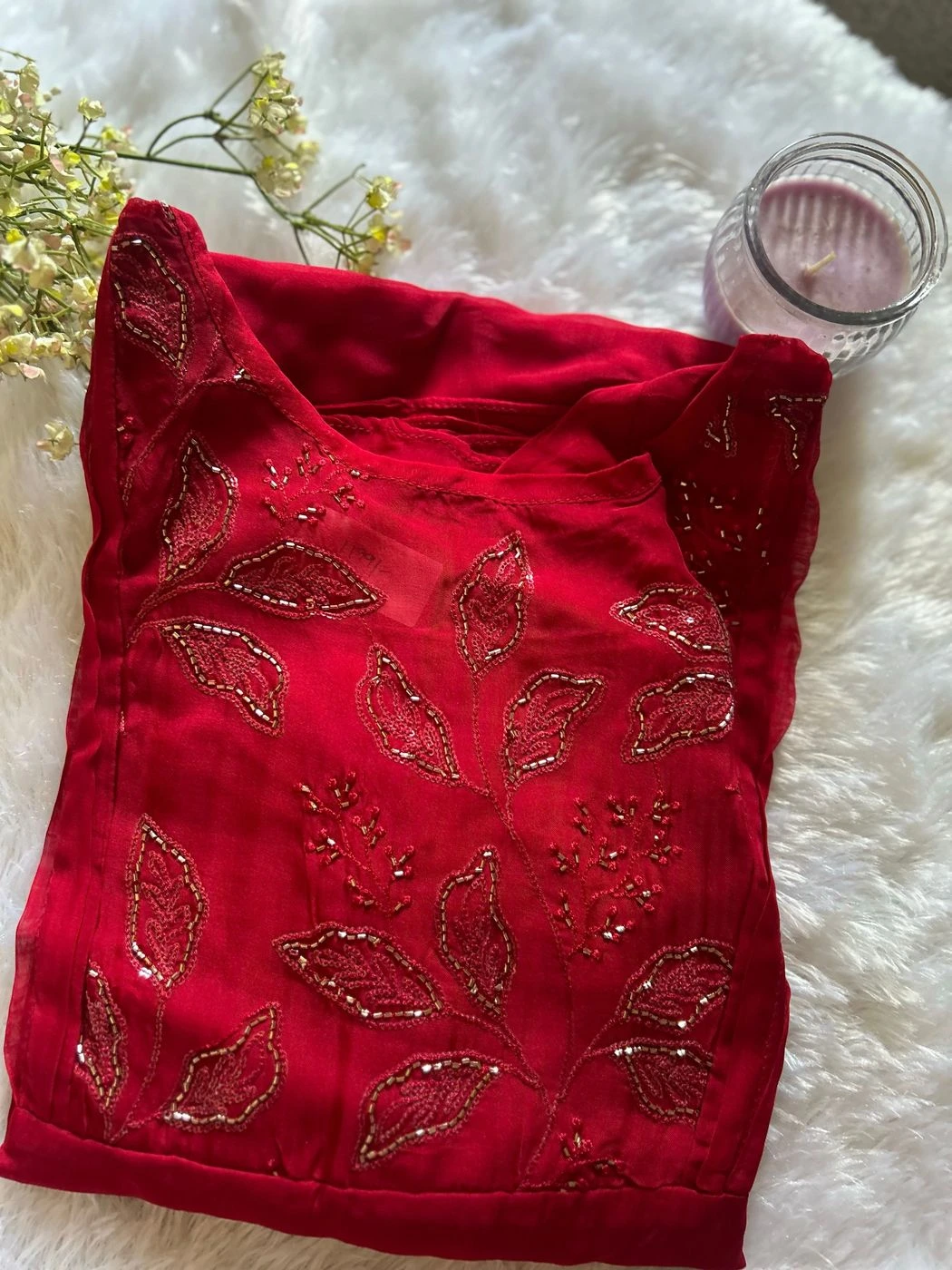 Mulchanderi kurti (Rani pink) 2
