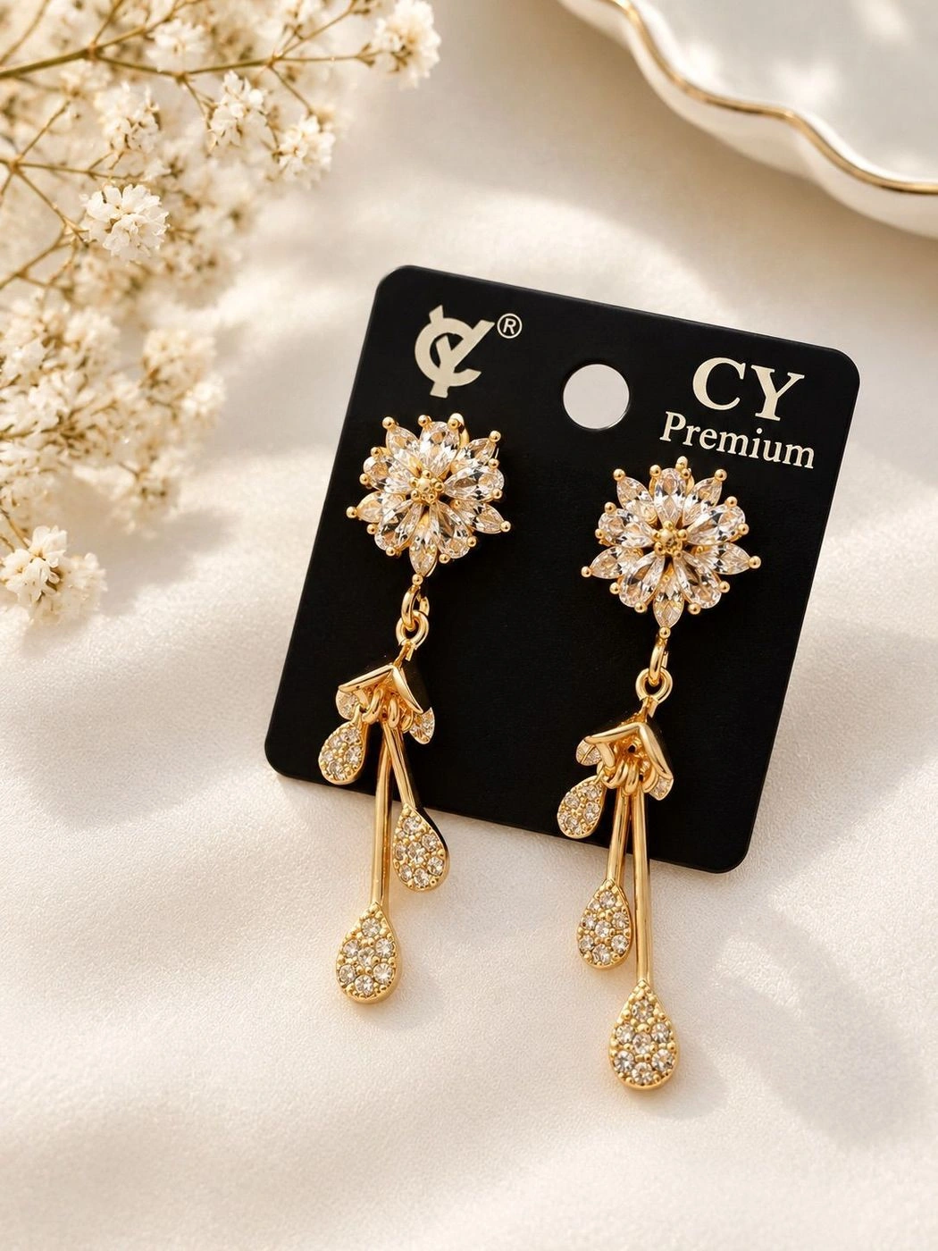 Cz earrings antitarnish
