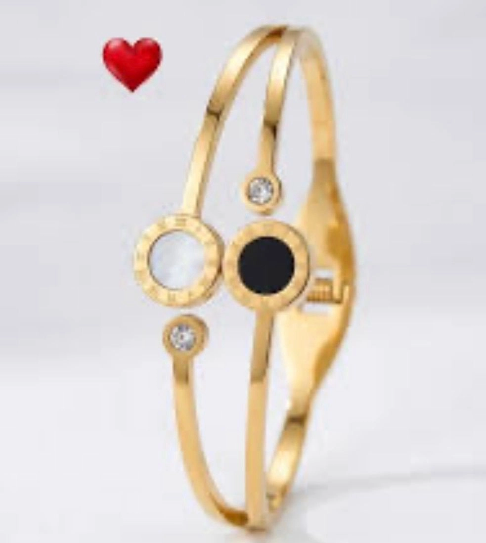White black studded kada