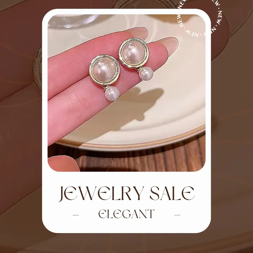 Pearl Drop Stud Earrings