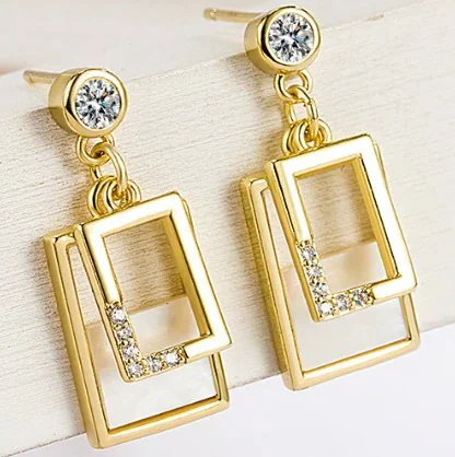 Light Luxury Geometric Square Cropped Earrings