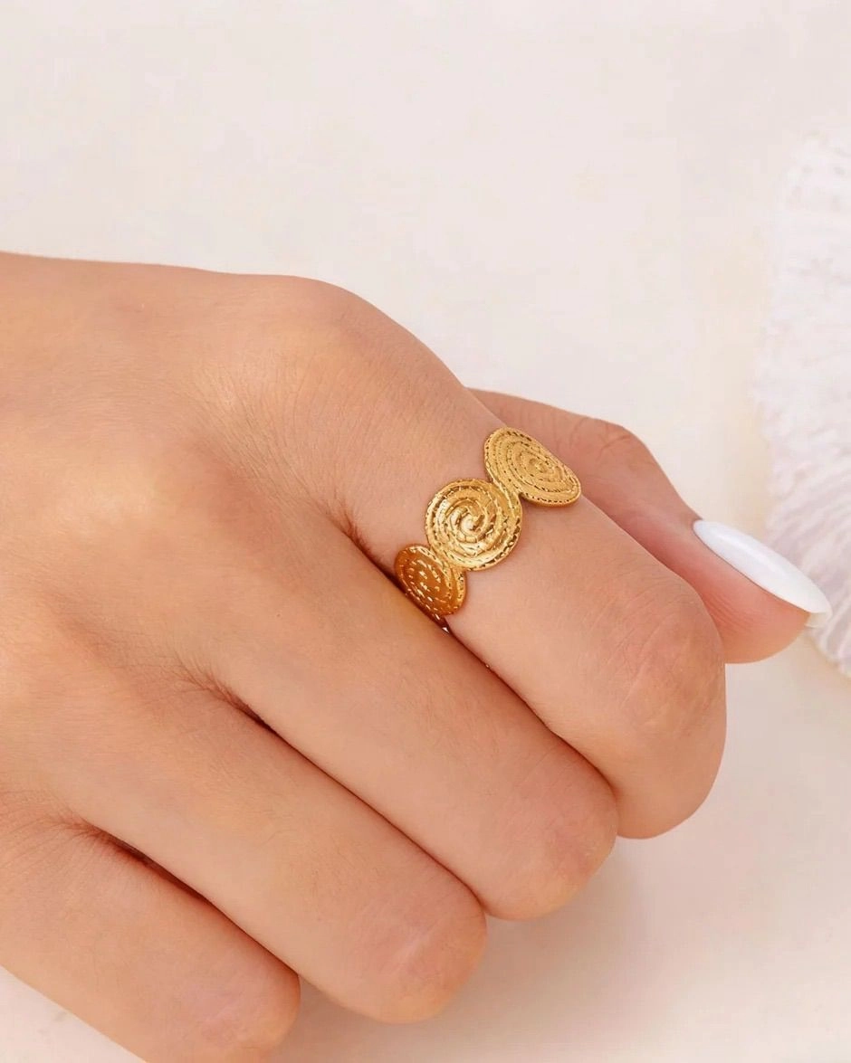 Textured Disc Band Ring