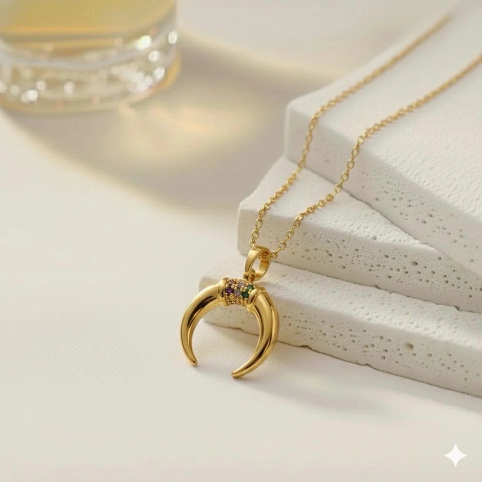 Tiny Horn Pendant Necklace