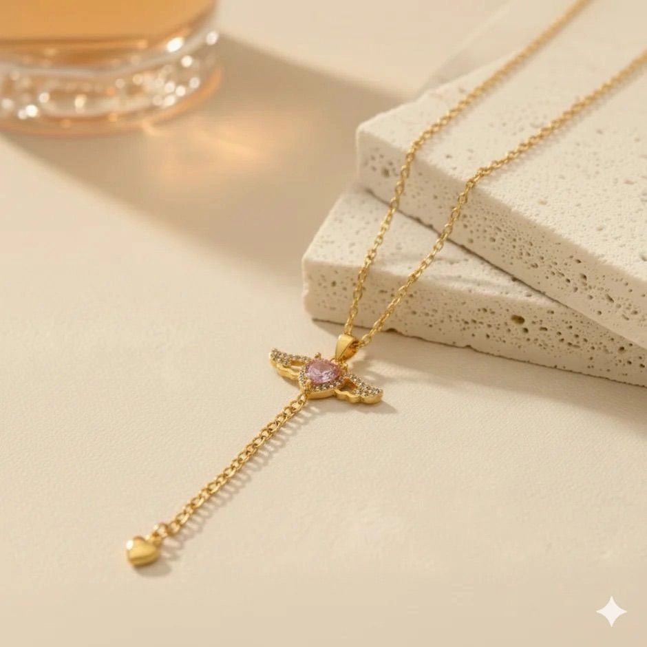 Flying Angel Wing Crystal Necklace