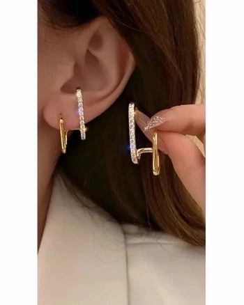 Dual Edge Hoops Earrings