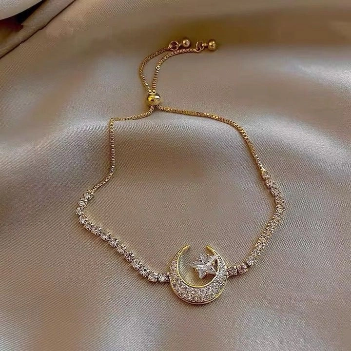 Star & Moon Pull Chain Bracelet