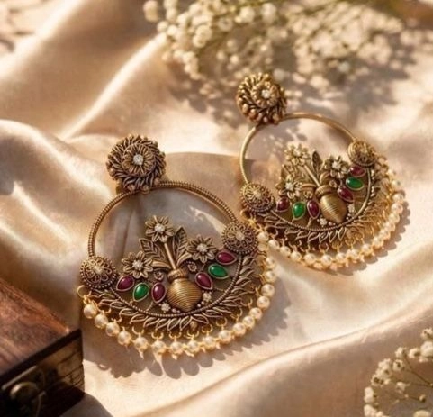 Pushpa Vaibhavi Temple Earrings