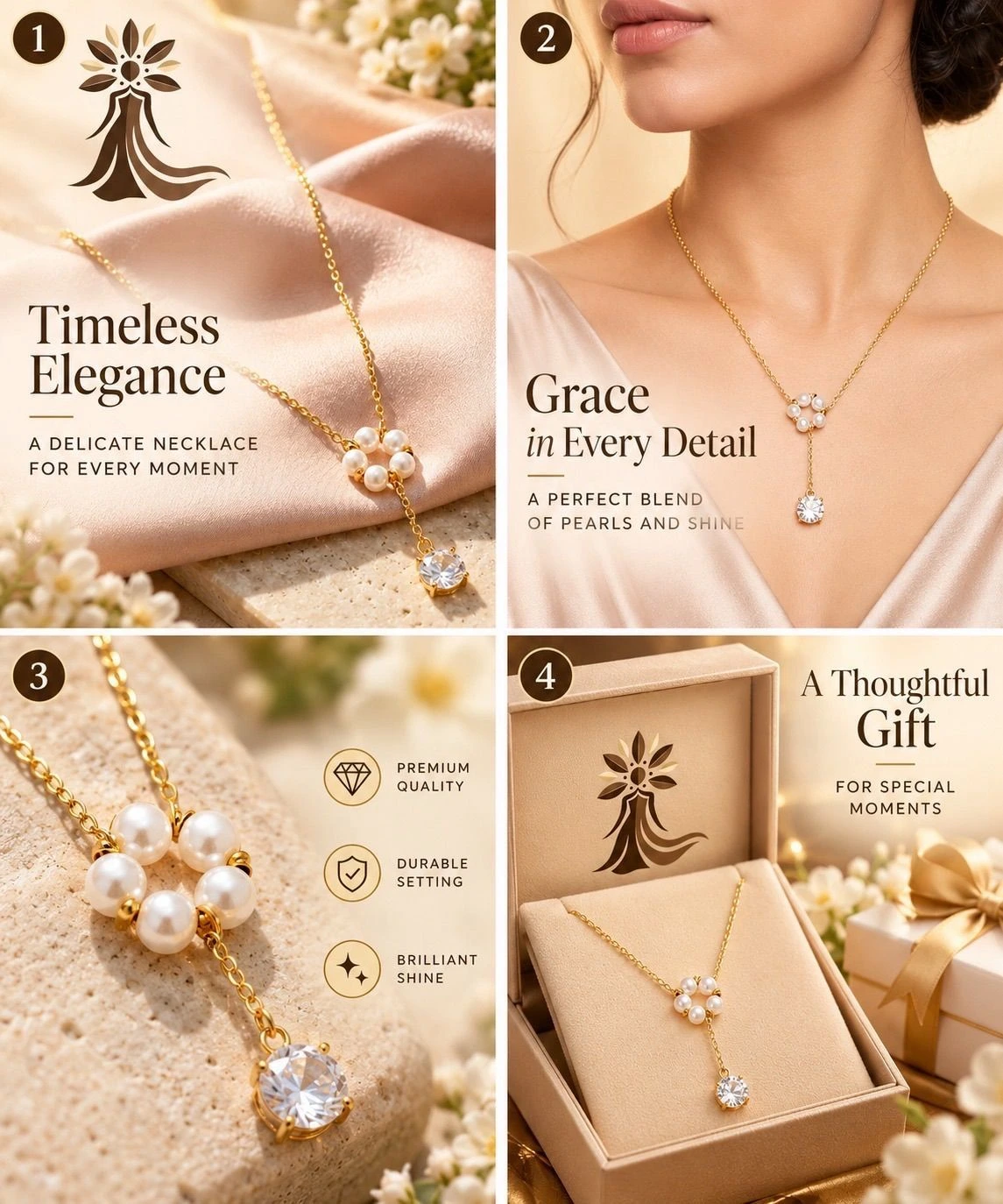 Pearl & Crystal Elegance Necklace