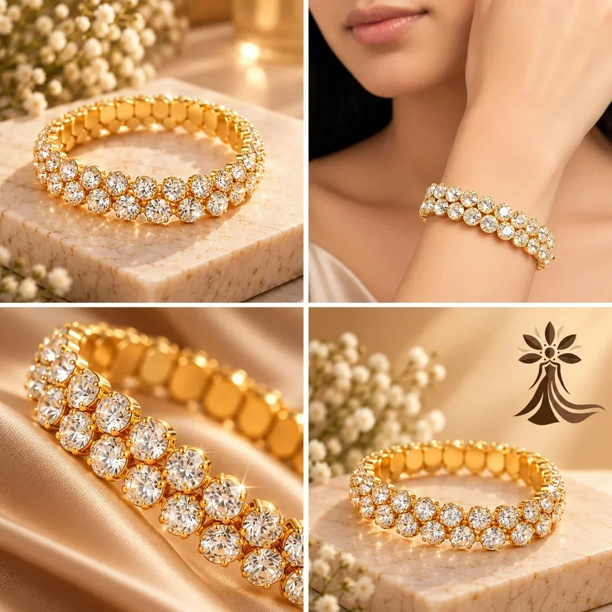 Elegant Gold Crystal Bracelet