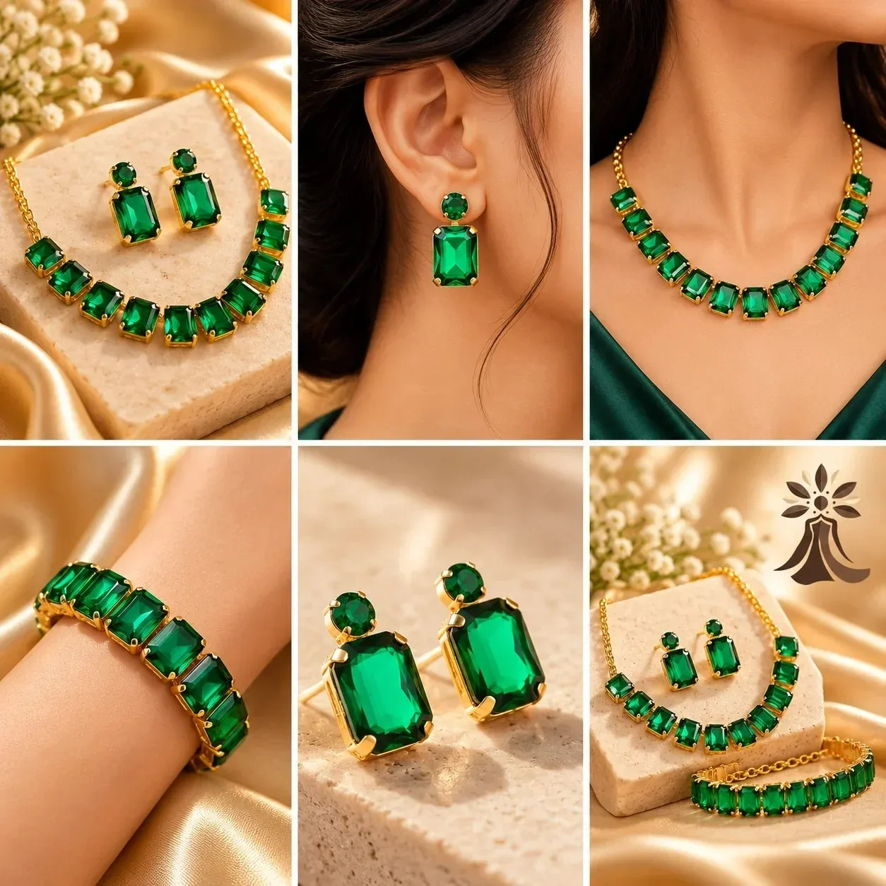 Emerald Green Jewellery Combo Set