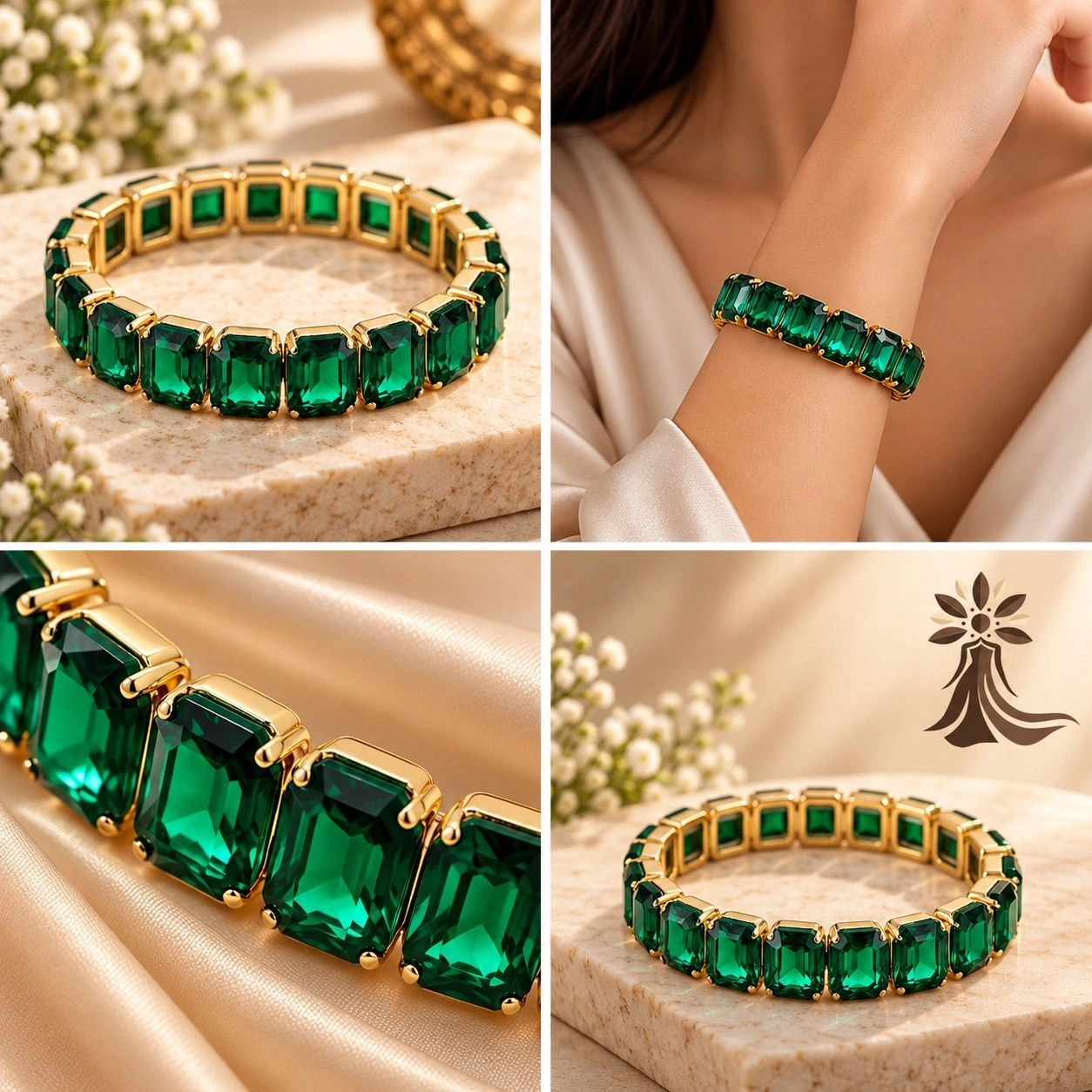✨ Elegant Emerald Green Statement Bracelet
