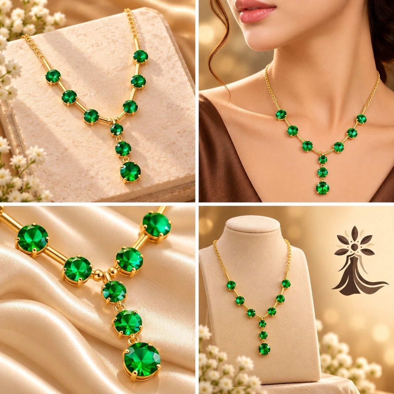 Emerald Luxe Statement Necklace . 💚✨