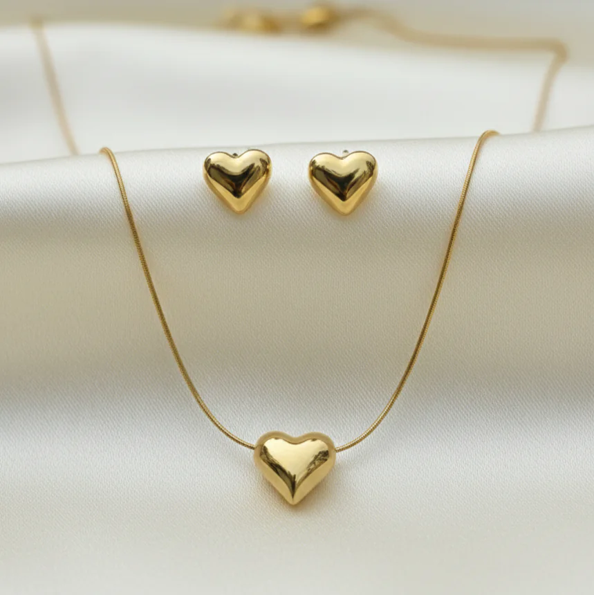 Heart pendant chain Set