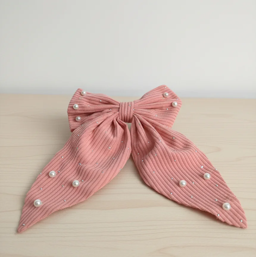 Hair Bow with pearl