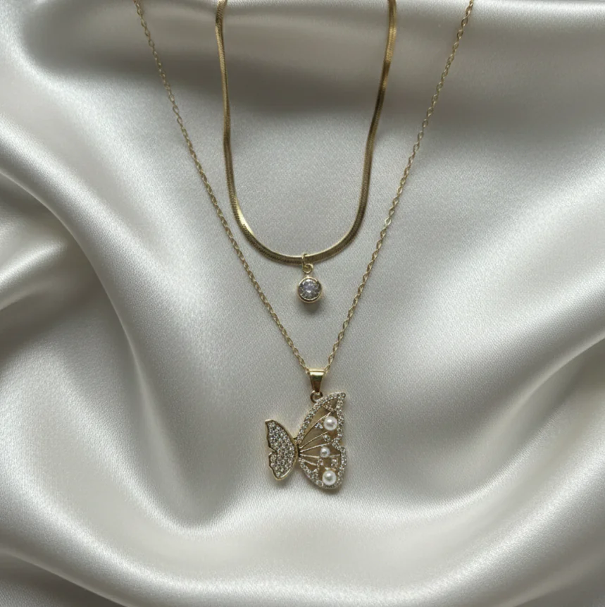 Double layer anti tarnish neklace