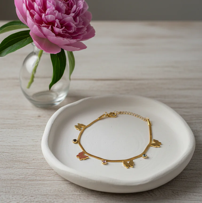 Anti tarnish Butterfly Charm Bracelet 2