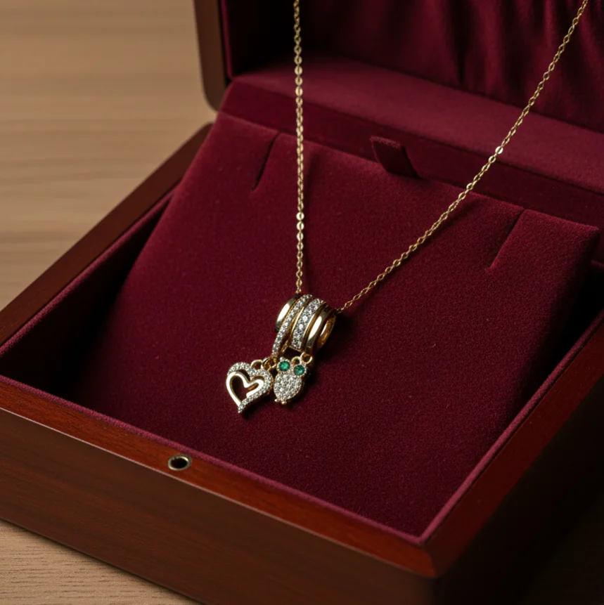 Anti tarnish owl pendant Necklace 2