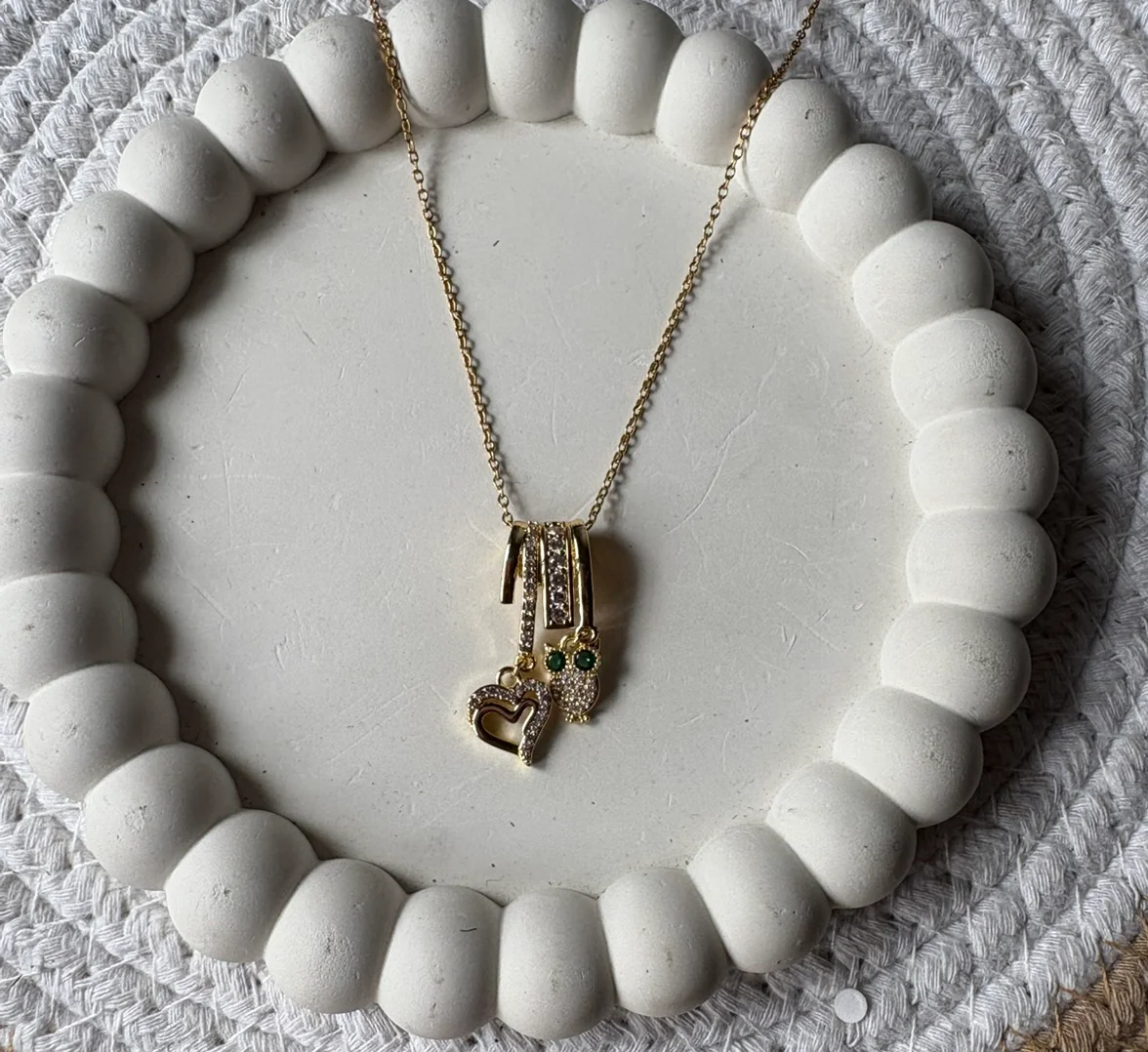 Anti tarnish owl pendant Necklace 3