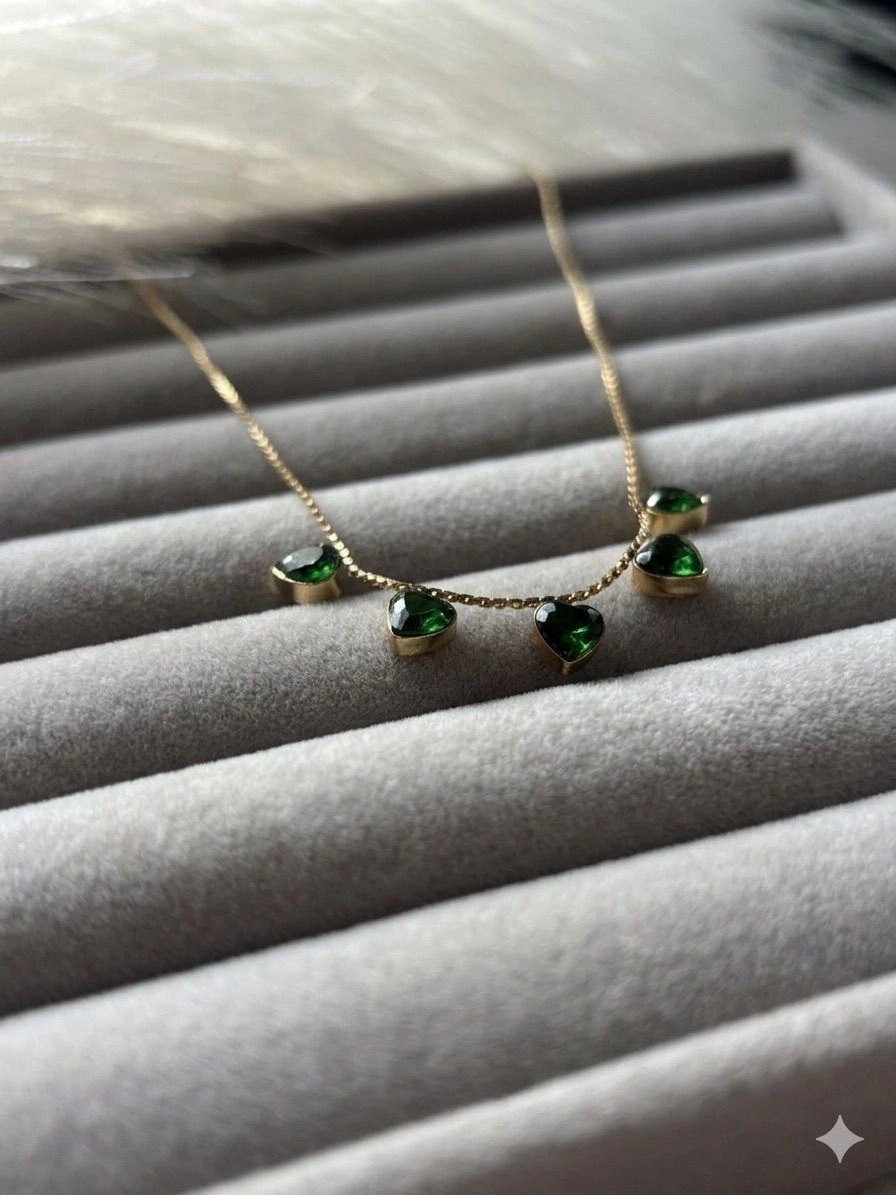 Green Heart Pendant Chain