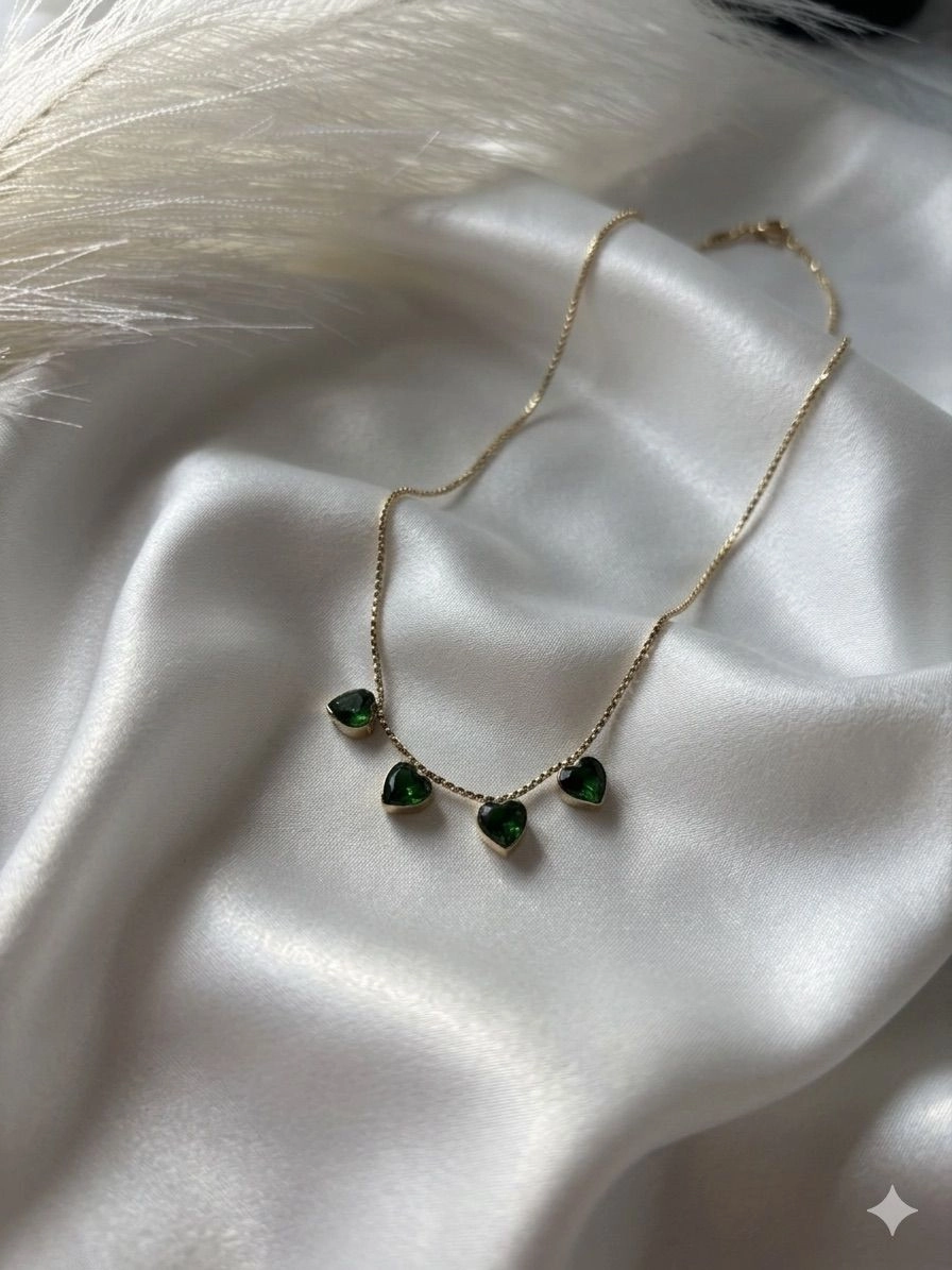 Green Heart Pendant Chain 2