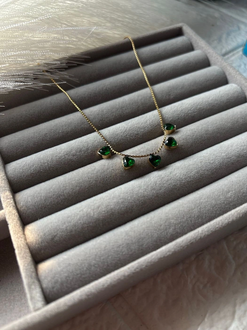 Green Heart Pendant Chain 3