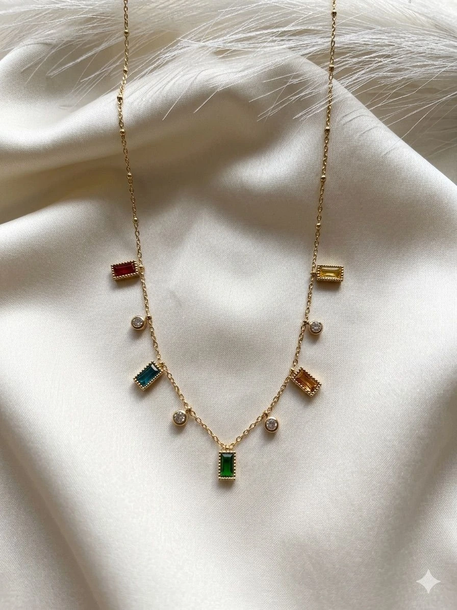 Anti tarnish Multicolor Charm Neklace 1