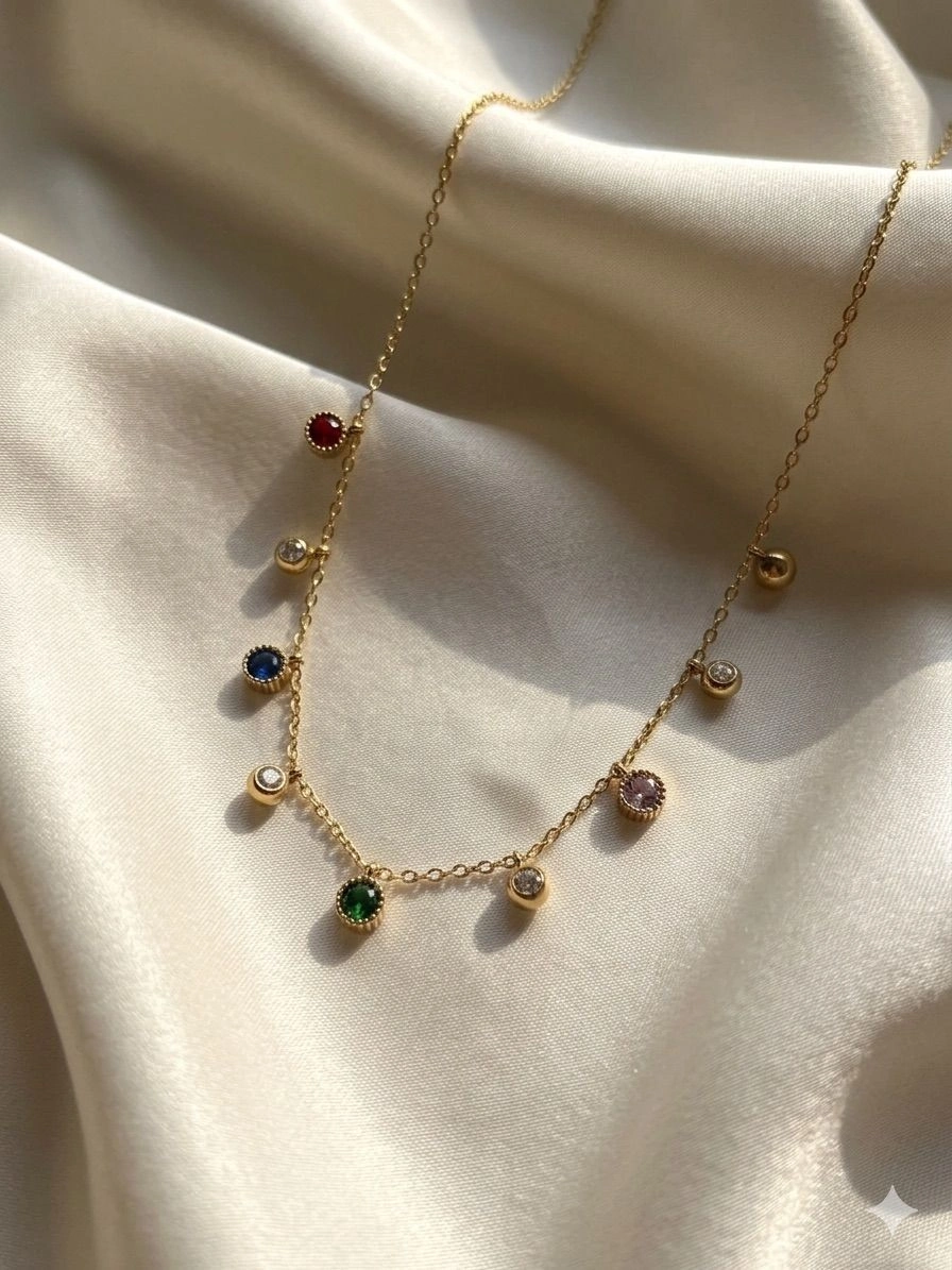 Multi color charm neklace 1