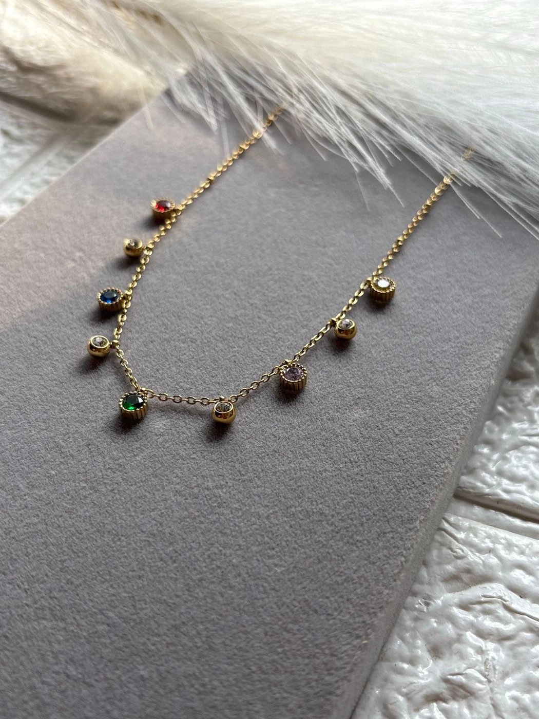 Multi color charm neklace 2