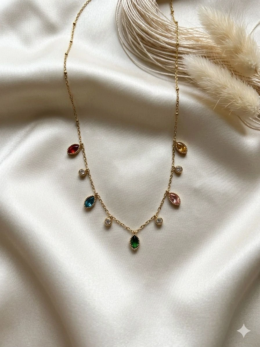 Anti tarnish multi color charm Neklace 1