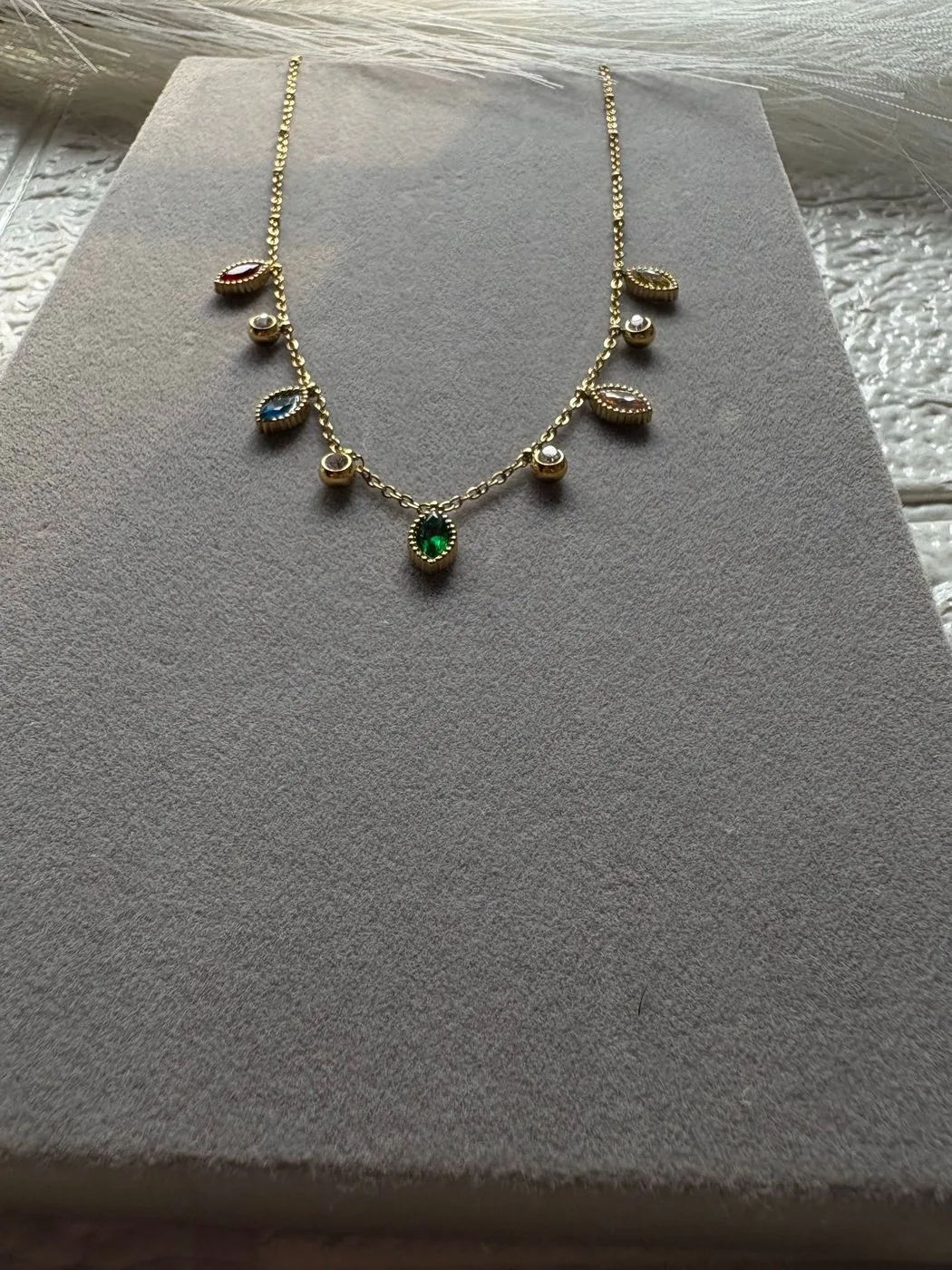 Anti tarnish multi color charm Neklace 3
