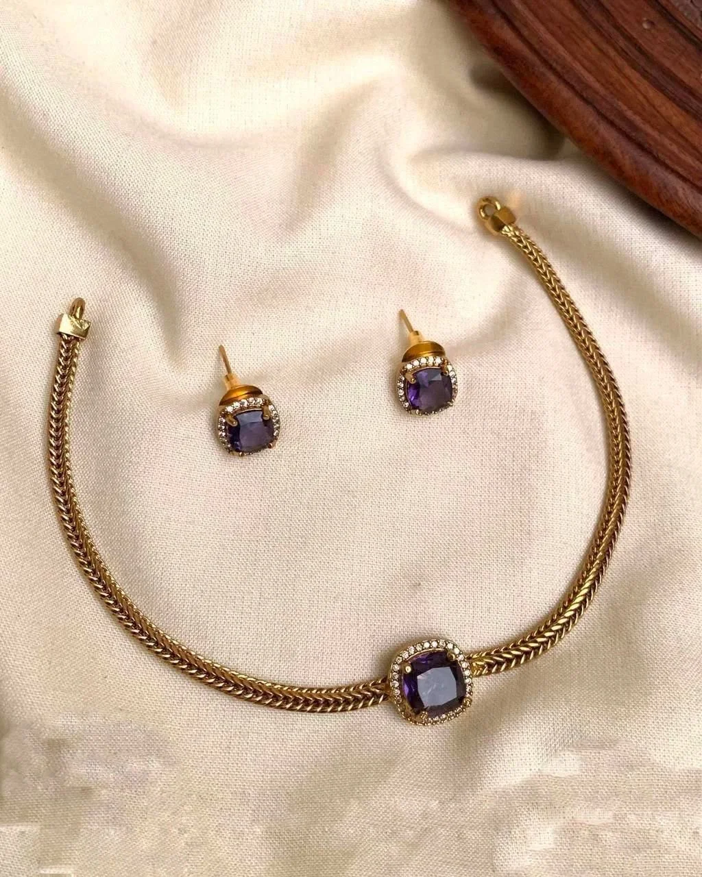 Navy Blue stone choker