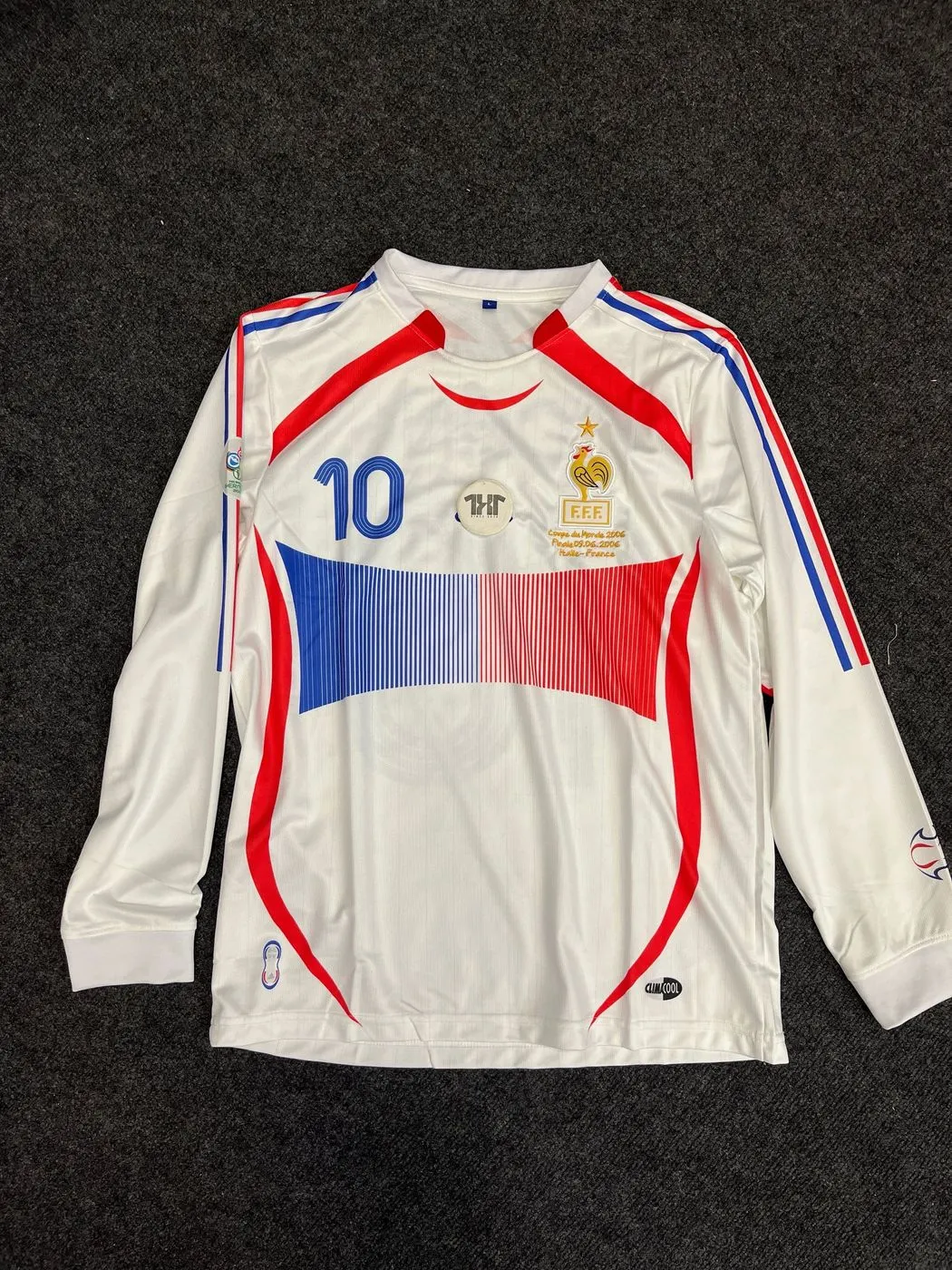 FRANCE ZIDANE RETRO EMBROIDERY FULL SLEEVE JERSEY 1