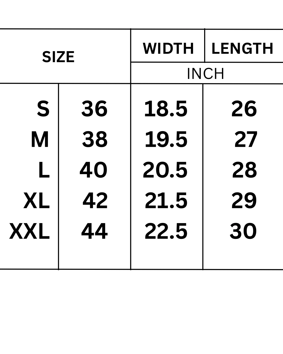 Size chart