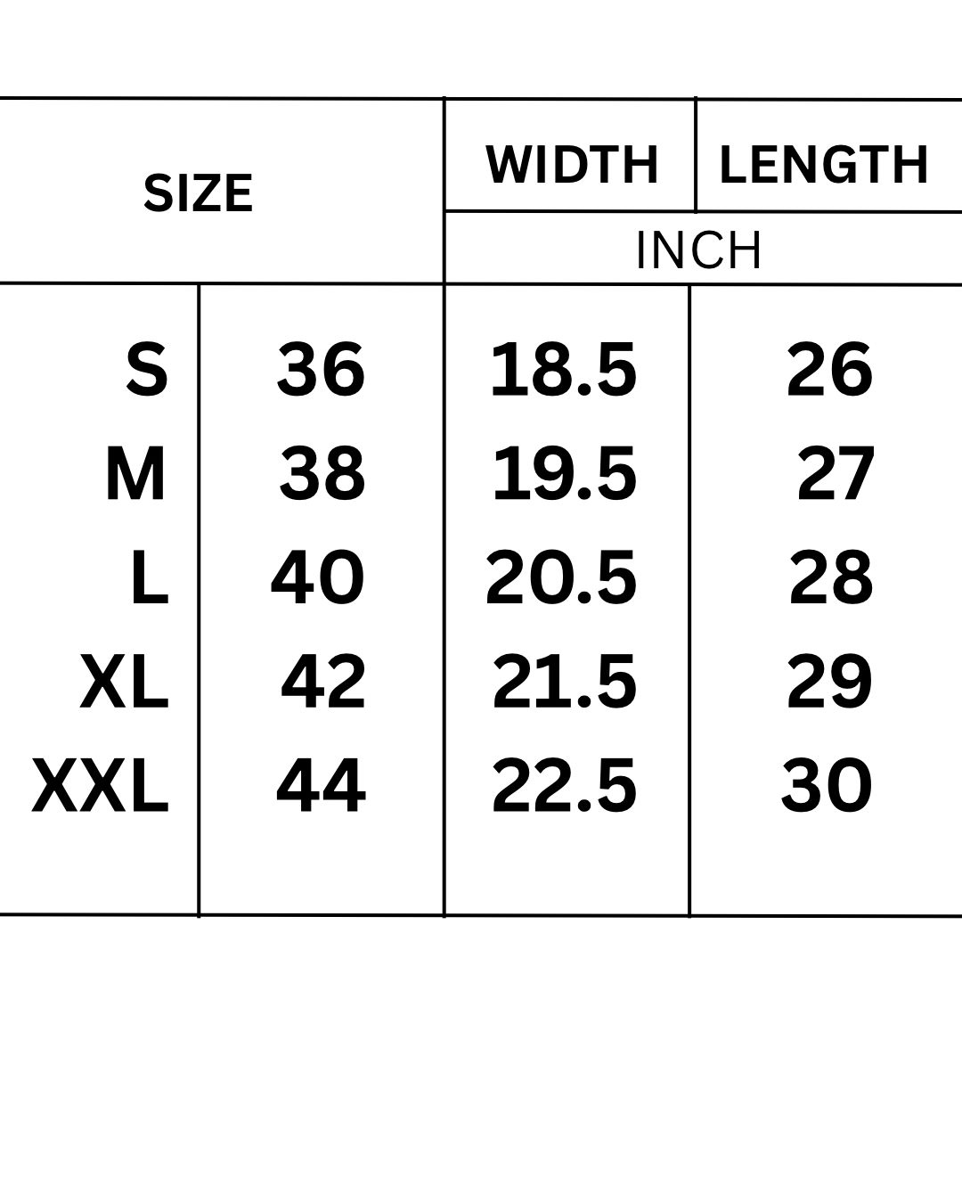 Size chart
