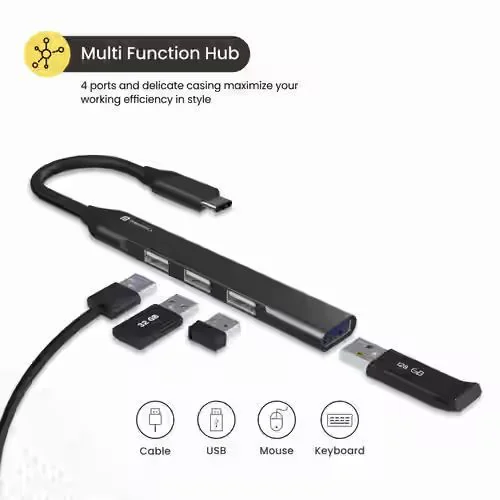 Type C to USB A adapter 4 port uSB hub