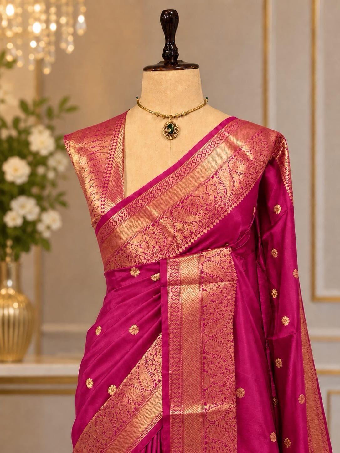 Banarasi Semi Katan Semi Silk Sarees 10