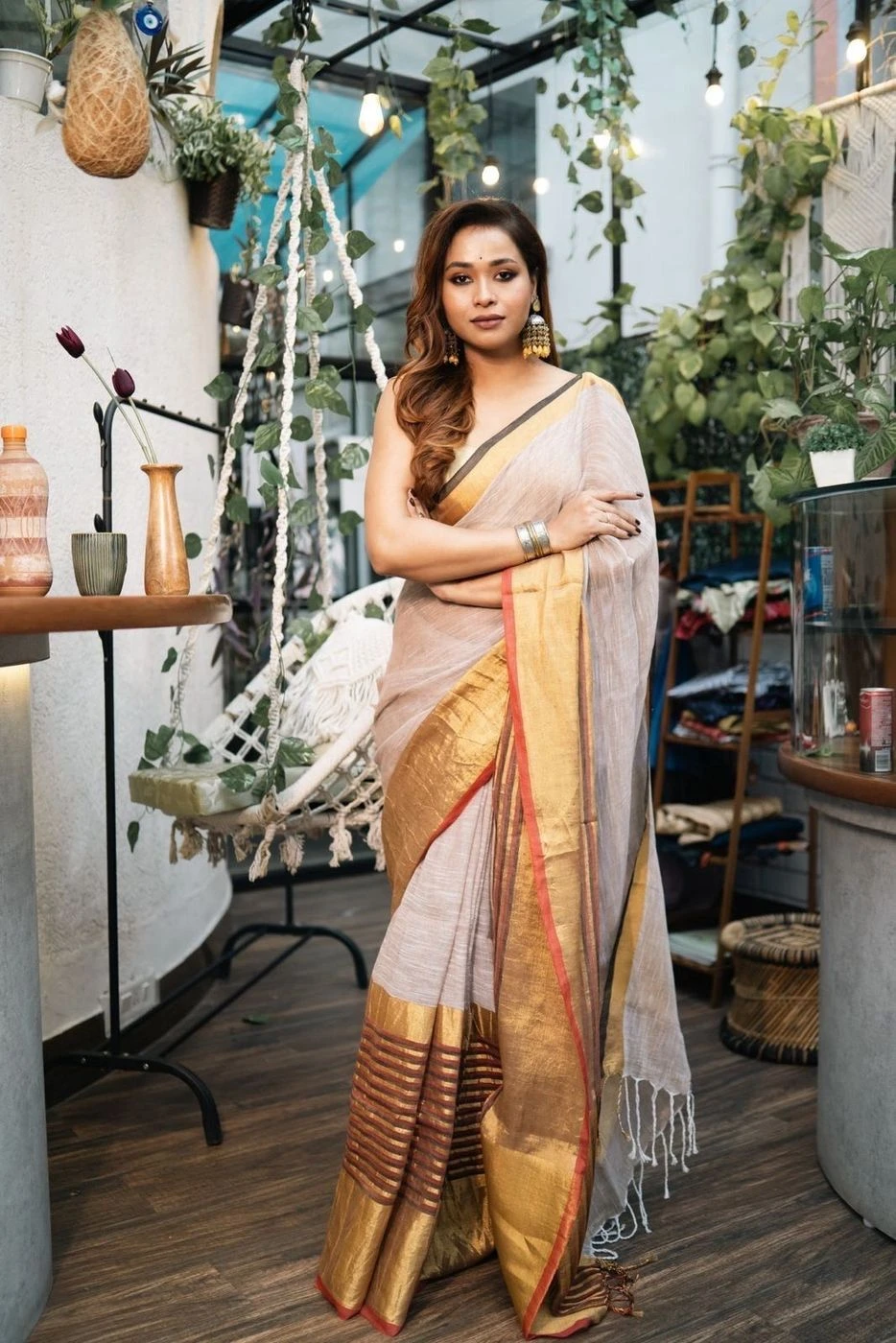 Linen Tissue Saree 2