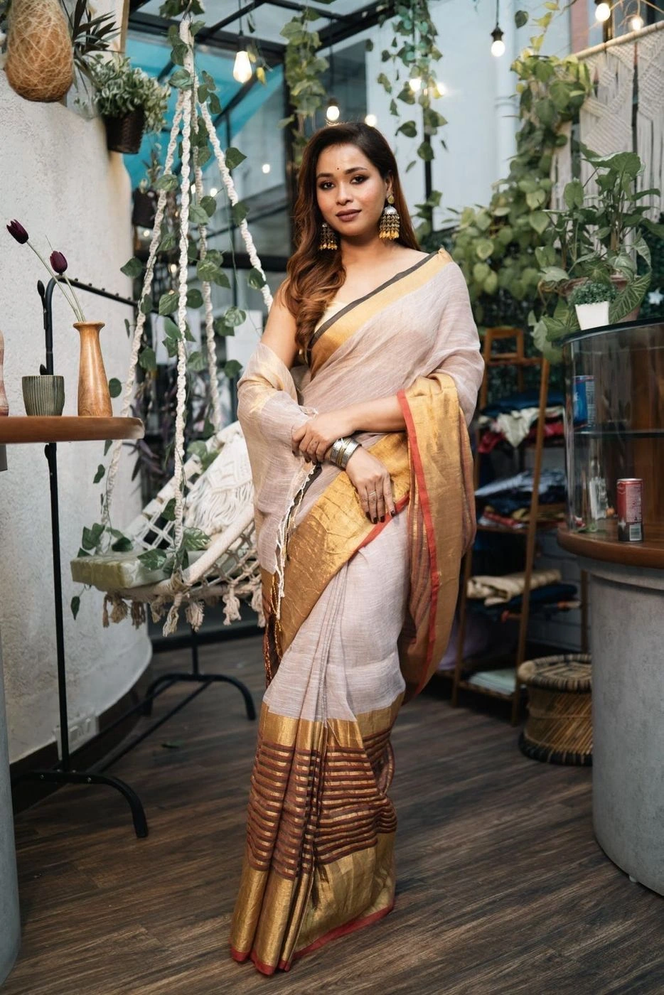 Linen Tissue Saree 5