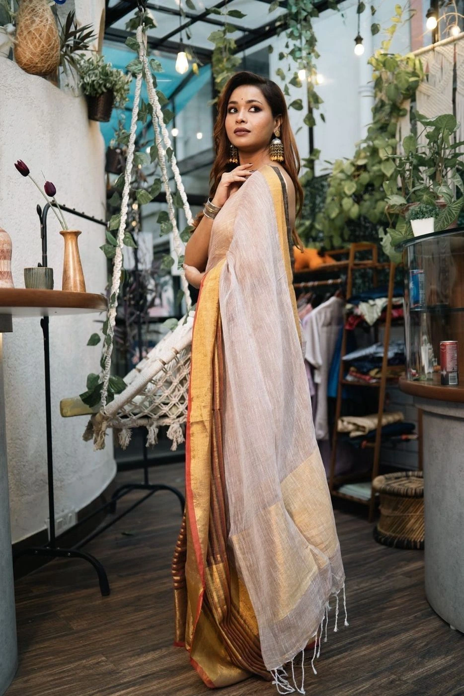 Linen Tissue Saree 6