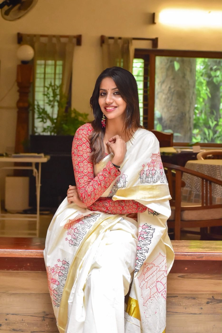 Embroidered Kerala Cotton Saree 10