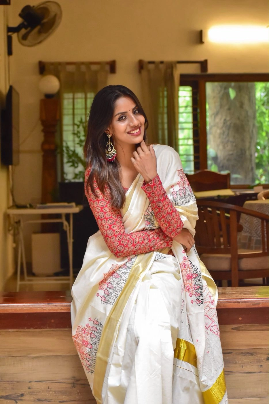 Embroidered Kerala Cotton Saree 11